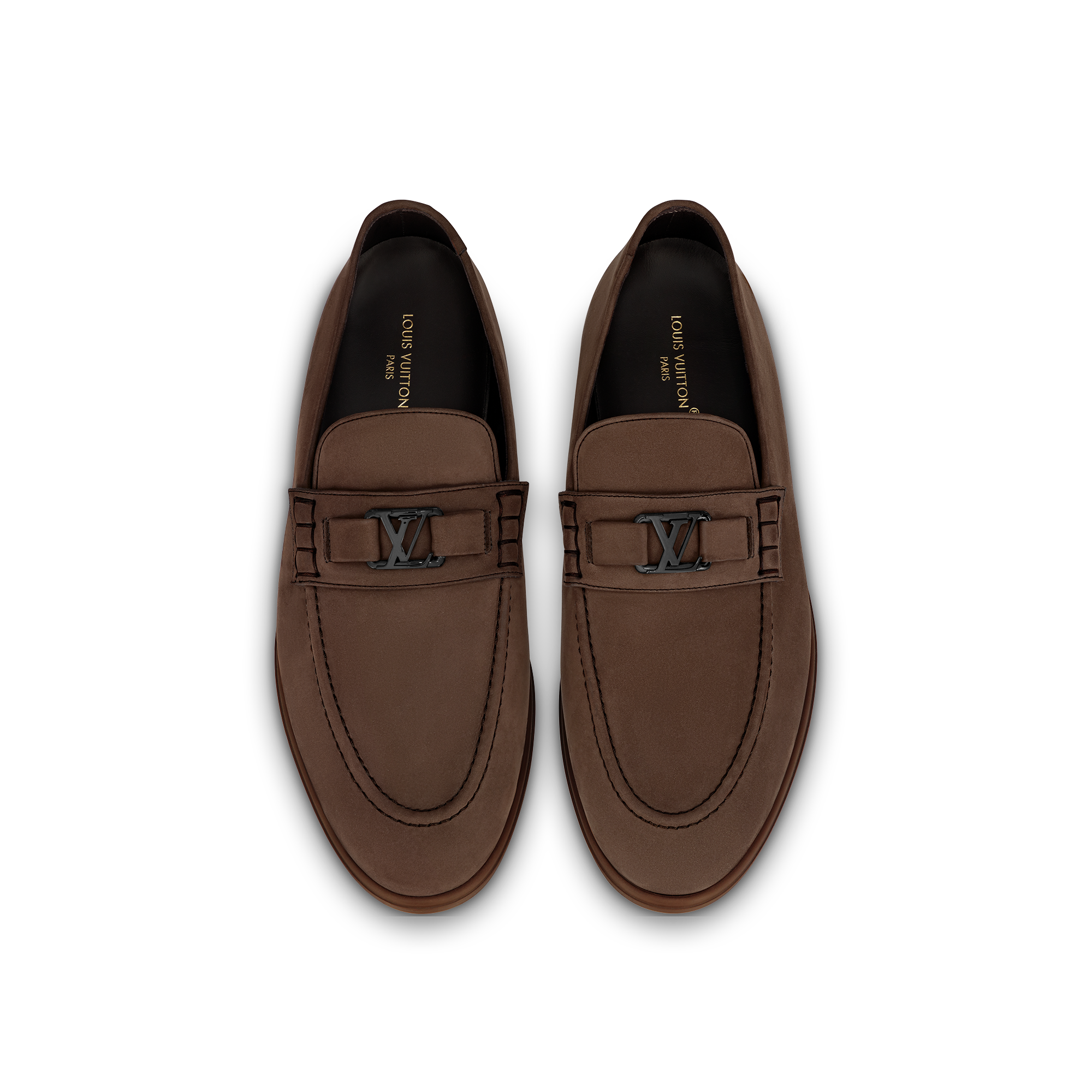 Brown lv discount loafers